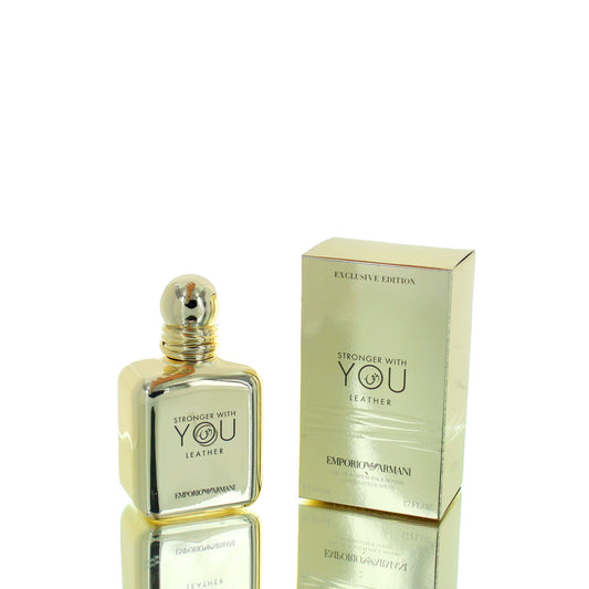Emporio Armani Stronger With You In Leather Exclusive Edition For Man Eau De Parfum Perfume Boxed