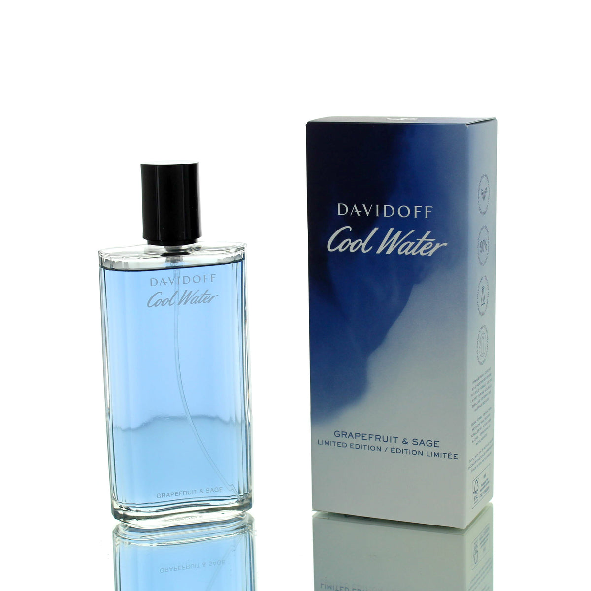 Davidoff Cool Water Grapefruit and Sage Limited Edition For Man Eau De Toilette Perfume Boxed