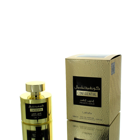 Lattafa Confidential Private Gold For Man/Woman Eau De Parfum Perfume Boxed